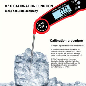 Waterproof Digital Food Thermometer with Bright LCD Screen - Accurate CooProbe for Perfectly Cooked Meals