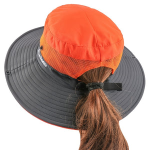 UV Protection Sun Hat with Wide Brim and Ponytail Hole - Perfect for Beach, Outdoor Activities and Travel