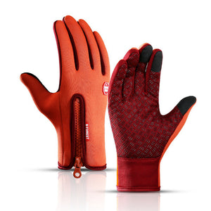 Winter Cycling Gloves For Men - Touch Screen Compatible, Warm And Windproof Full Finger Gloves