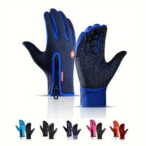 Winter Cycling Gloves For Men - Touch Screen Compatible, Warm And Windproof Full Finger Gloves