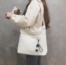 1pc Unisex Canvas Commuter Vest Bag: Perfect for Shopping, Grocery, School & More!