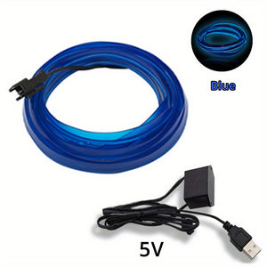 3m Interior Lighting LED Strip Decoration,  Wire Rope Tube, FLexible Neon Light With USB Driv