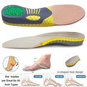 Orthopedic Insoles With Arch Support And Shock-Absorbing Heel For Flat Feet, Pronation, And Plantar Fasciitis Relief