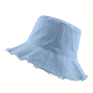 1pc Outdoor Fashionable Casual Cotton Sunscreen Bucket Hat For Men And Women