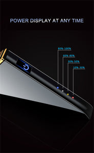 Dual Arc Plasma USB Lighter with Windproof Technology and LED Power Display