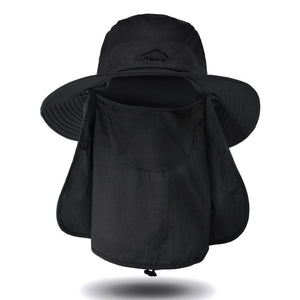 Sun Protection Bucket Hat With Removable Face Mask - Perfect For Summer Outdoor Activities