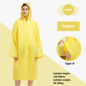 Stylish Waterproof Raincoat with Adjustable Hood - Reusable and Thickened for Ultimate Protection