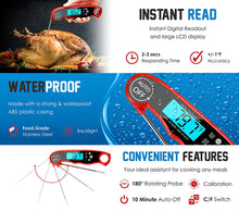 Waterproof Digital Food Thermometer with Bright LCD Screen - Accurate CooProbe for Perfectly Cooked Meals