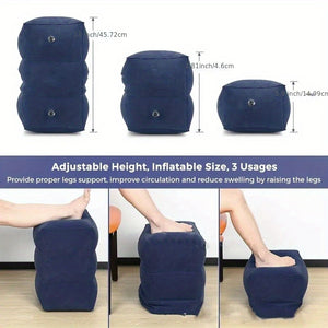 1pc Inflatable Foot Rest Pillow For Travel, Comfortable And Supportive Foot Pad For Airplanes, Cars, And Buses