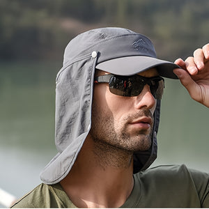 Summer Men's Outdoor Sports Fishing Hat: Breathable, Lightweight, -drying Parasol for Maximum Comfort!