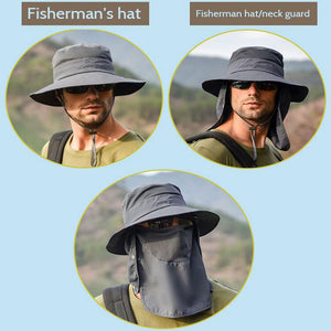 Sun Protection Bucket Hat With Removable Face Mask - Perfect For Summer Outdoor Activities