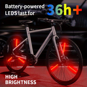 1pc Waterproof Bicycle Wheel LED Neon Light for Safety and Style - Battery Operated Bike Accessory