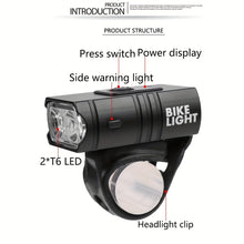 USB Rechargeable T6 LED Bike Light - 800LM Brightness With Power Display For Mountain And Road Bikes