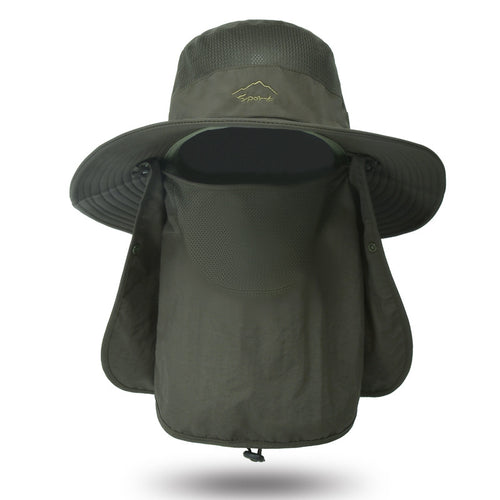 Sun Protection Bucket Hat With Removable Face Mask - Perfect For Summer Outdoor Activities