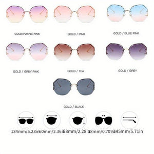 Gradient Frameless Sunglasses for Men and Women - Stylish Eyewear with UV Protection