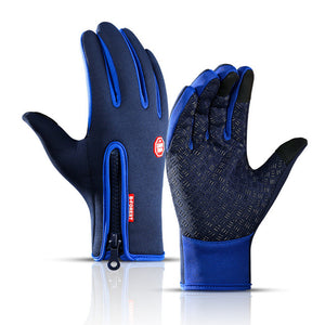 Winter Cycling Gloves For Men - Touch Screen Compatible, Warm And Windproof Full Finger Gloves