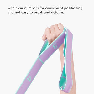 Stretching Strap for Yoga, Pilates, and Fitness - Durable Polyester Latex Elastic Band for Improved Flexibility and Ranof Motion